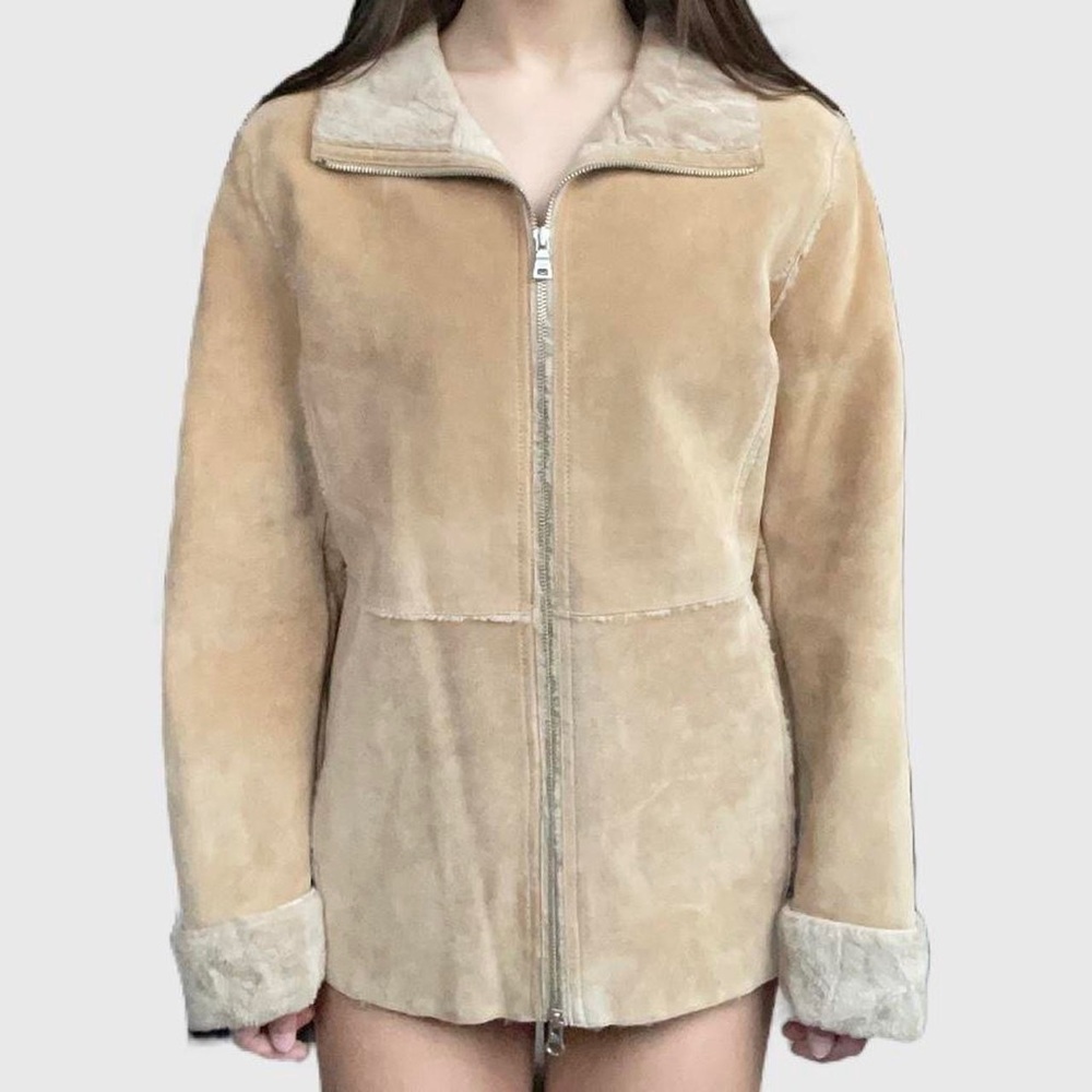 Guess Genuine Leather Fur Lined Jacket